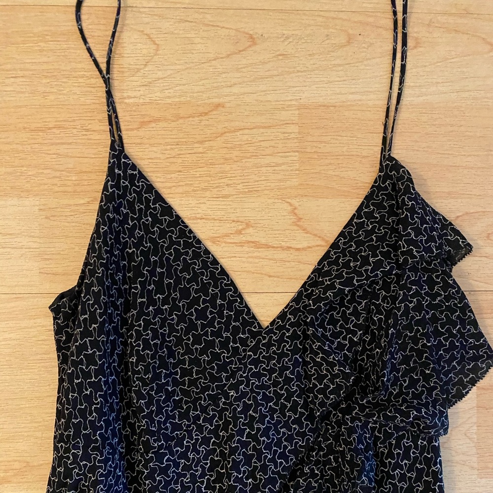 Max Studio silk dress in navy and white